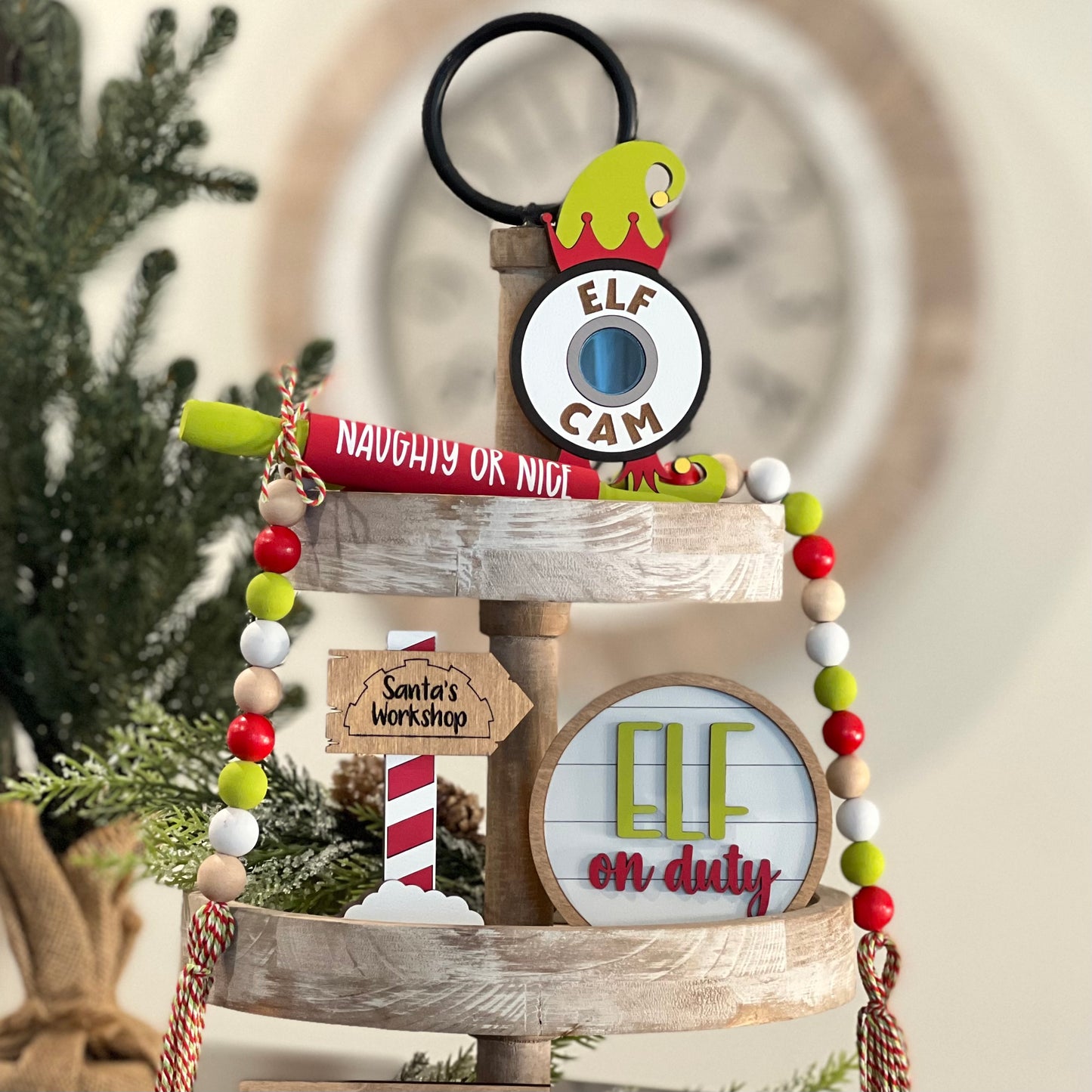 Elf Themed Tiered Tray Decor Bundle