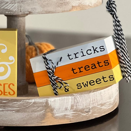 Candy Corn Themed Mini Wooden Books