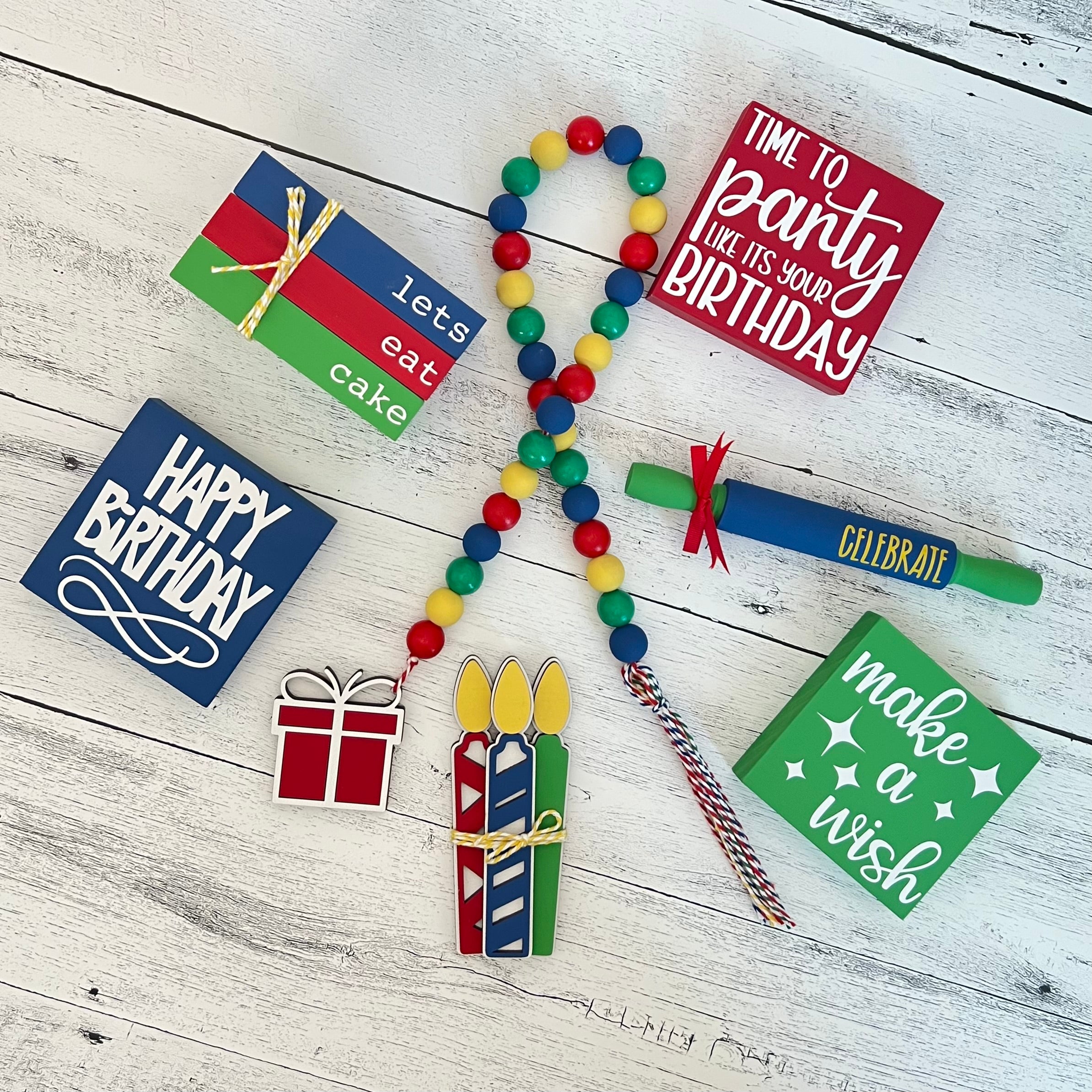 Birthday Themed Tiered Tray Decor Bundle