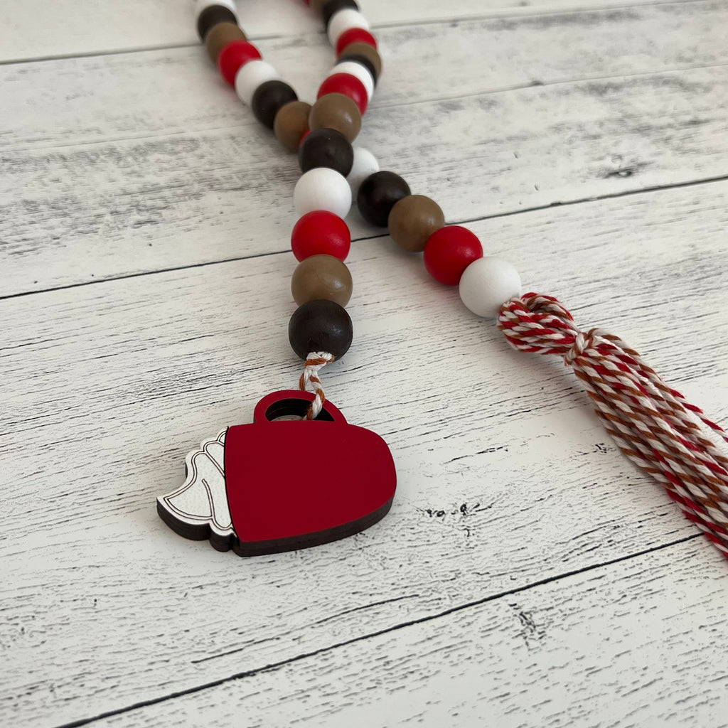 Hot Cocoa Themed Wooden Bead Garland