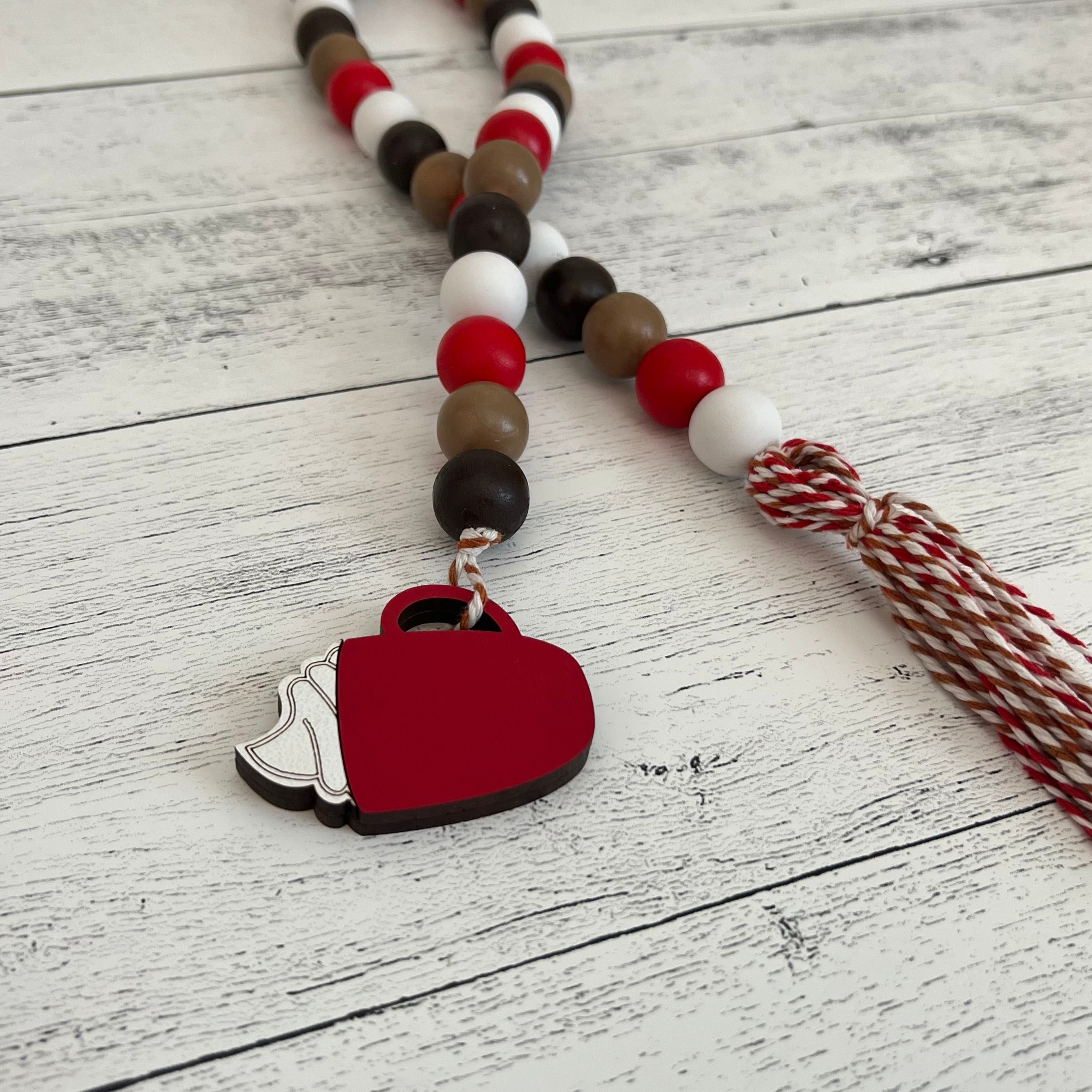 Hot Cocoa Themed Wooden Bead Garland