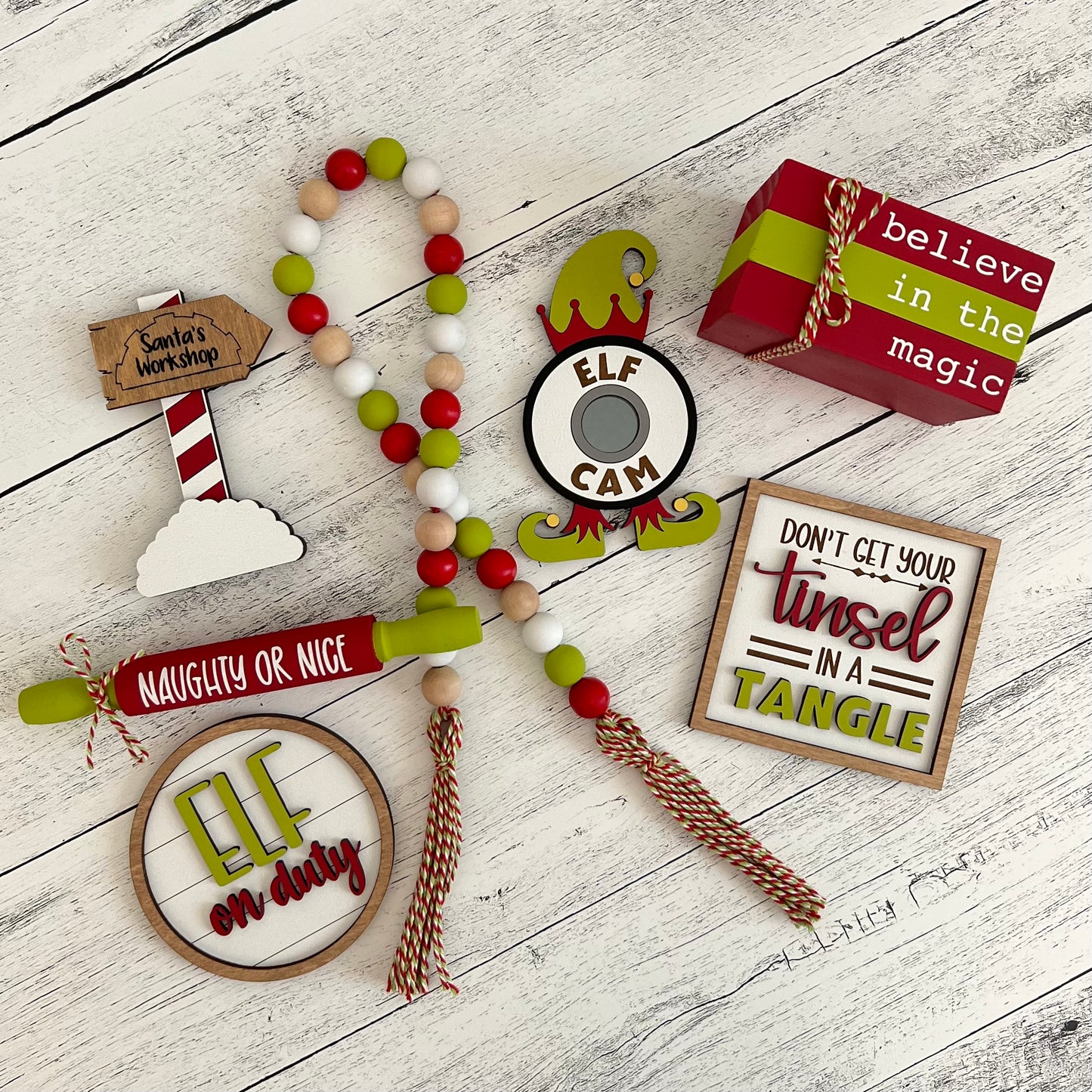 Elf Themed Tiered Tray Decor Bundle