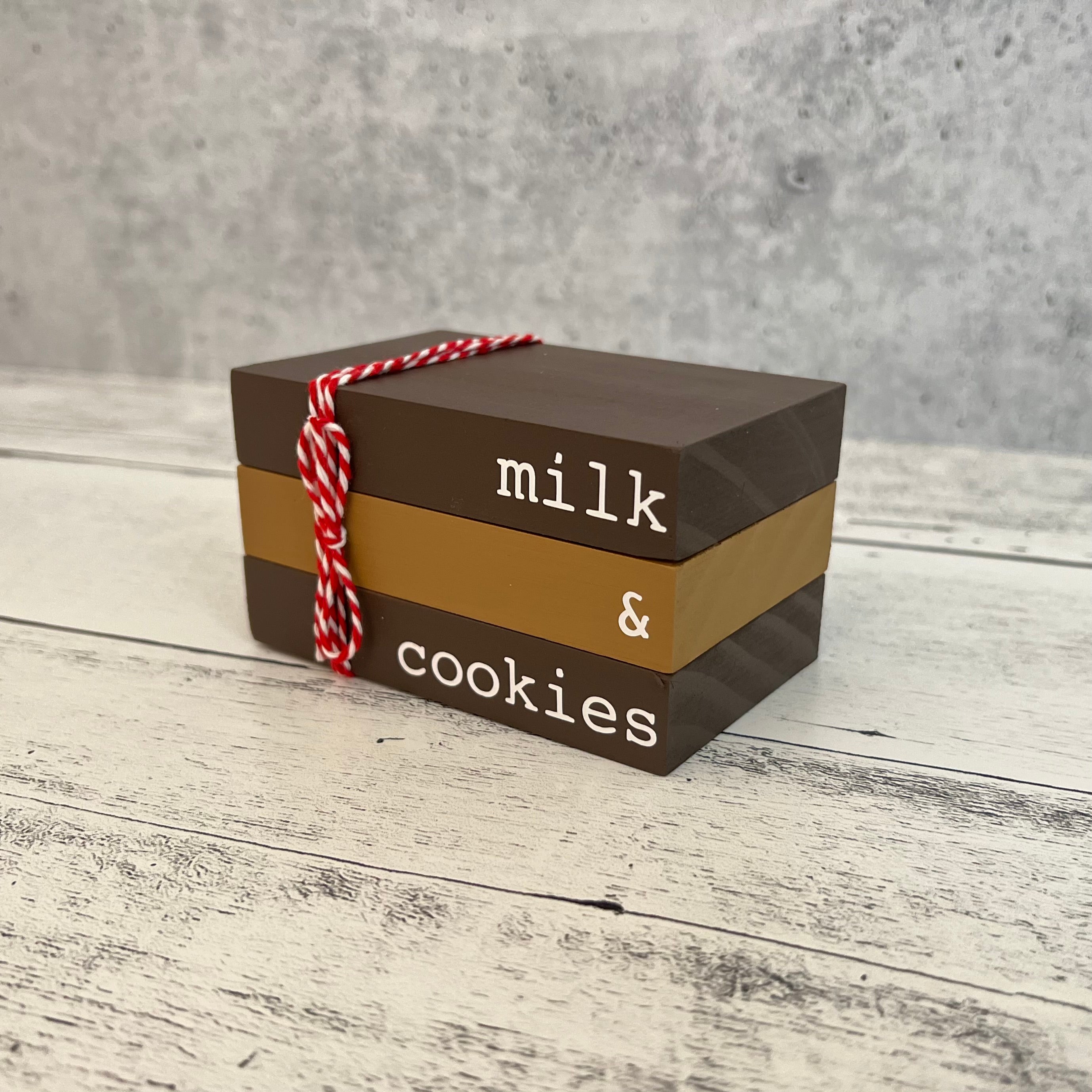 Milk & Cookies Themed Mini Wooden Books