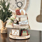 Country Christmas Themed Wooden Bead Garland