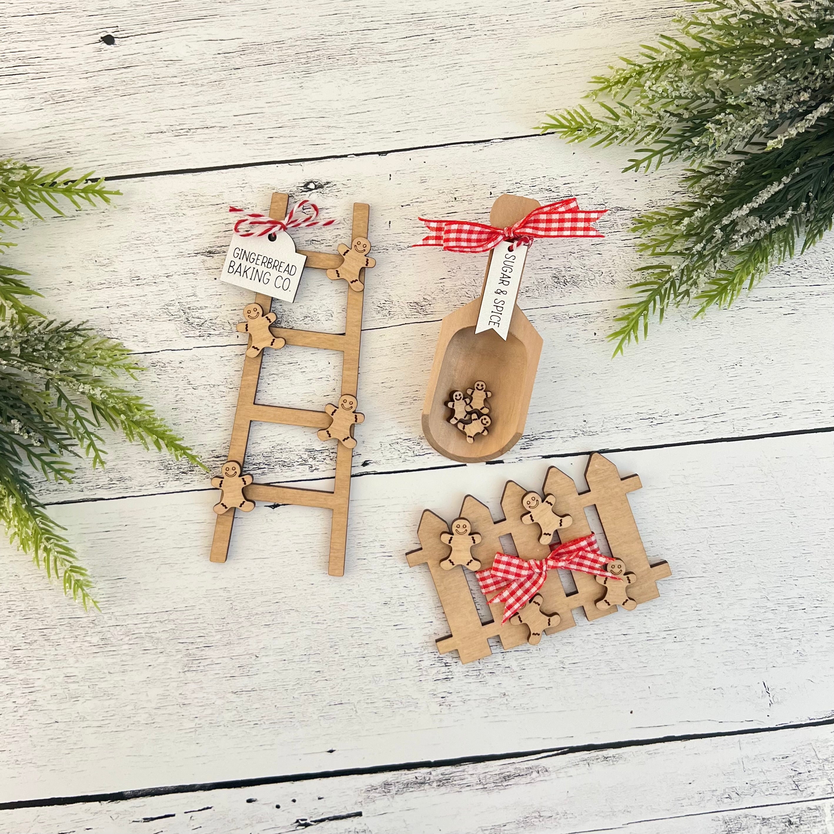 Gingerbread Themed Accent Tiered Tray Decor