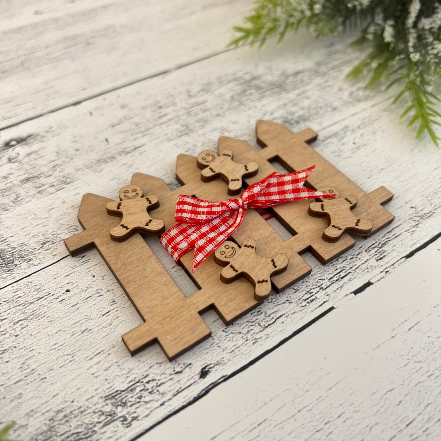 Gingerbread Themed Accent Tiered Tray Decor