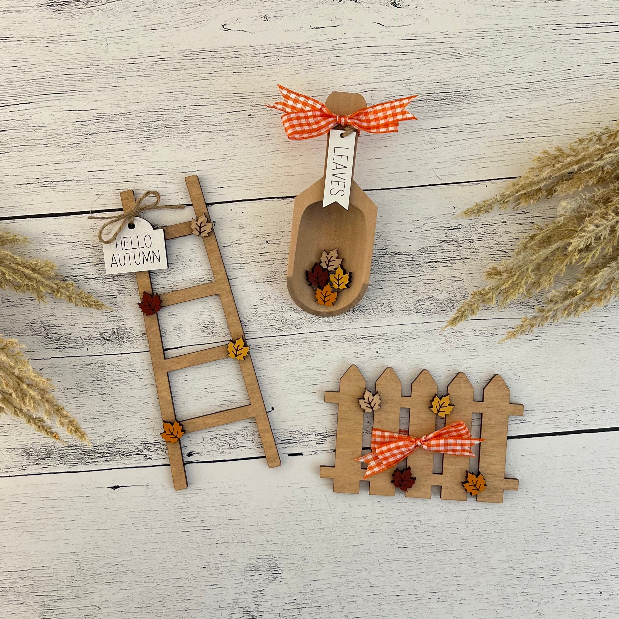 Fall Themed Accent Tiered Tray Decor