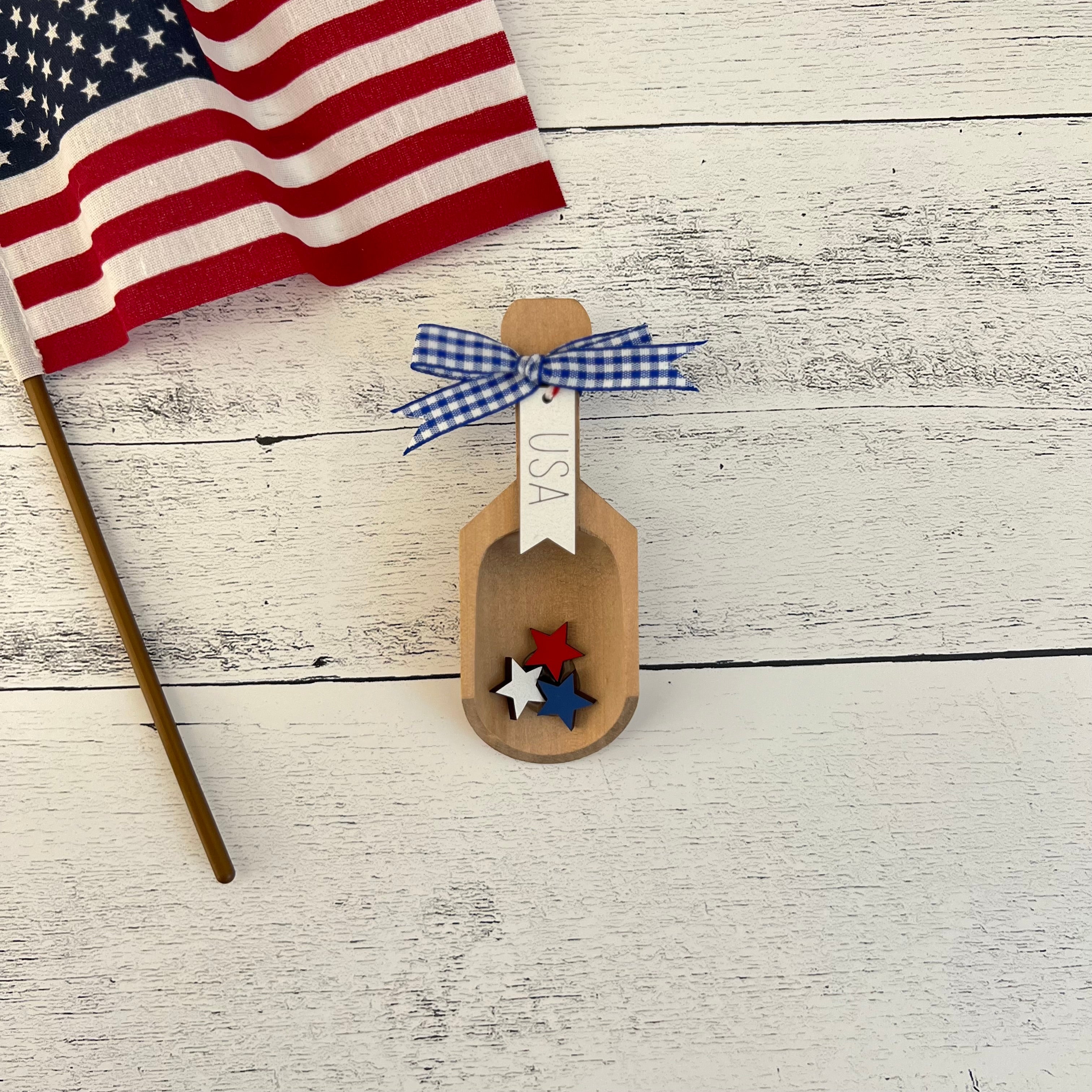 4th Of July Themed Accent Tiered Tray Decor
