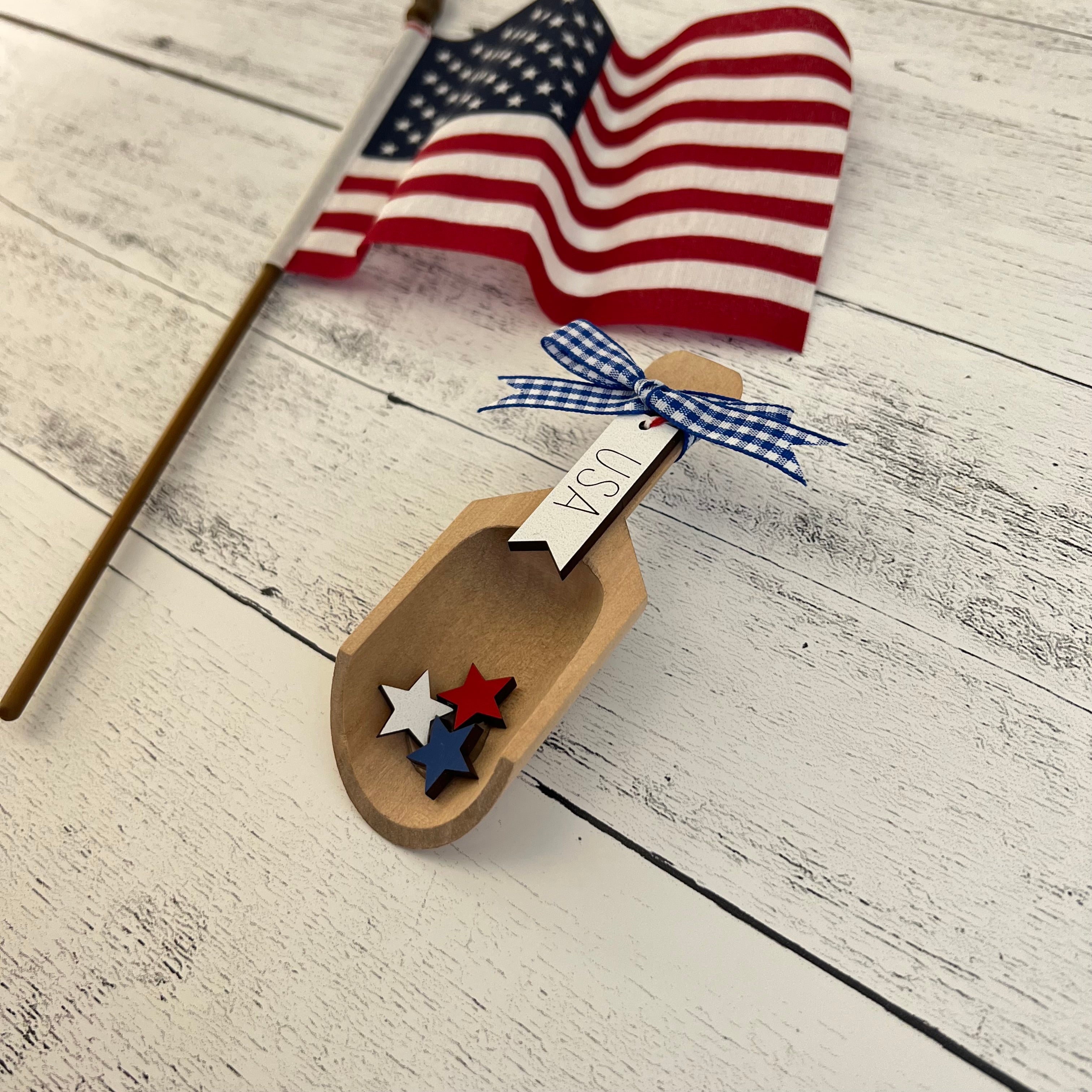 4th Of July Themed Accent Tiered Tray Decor