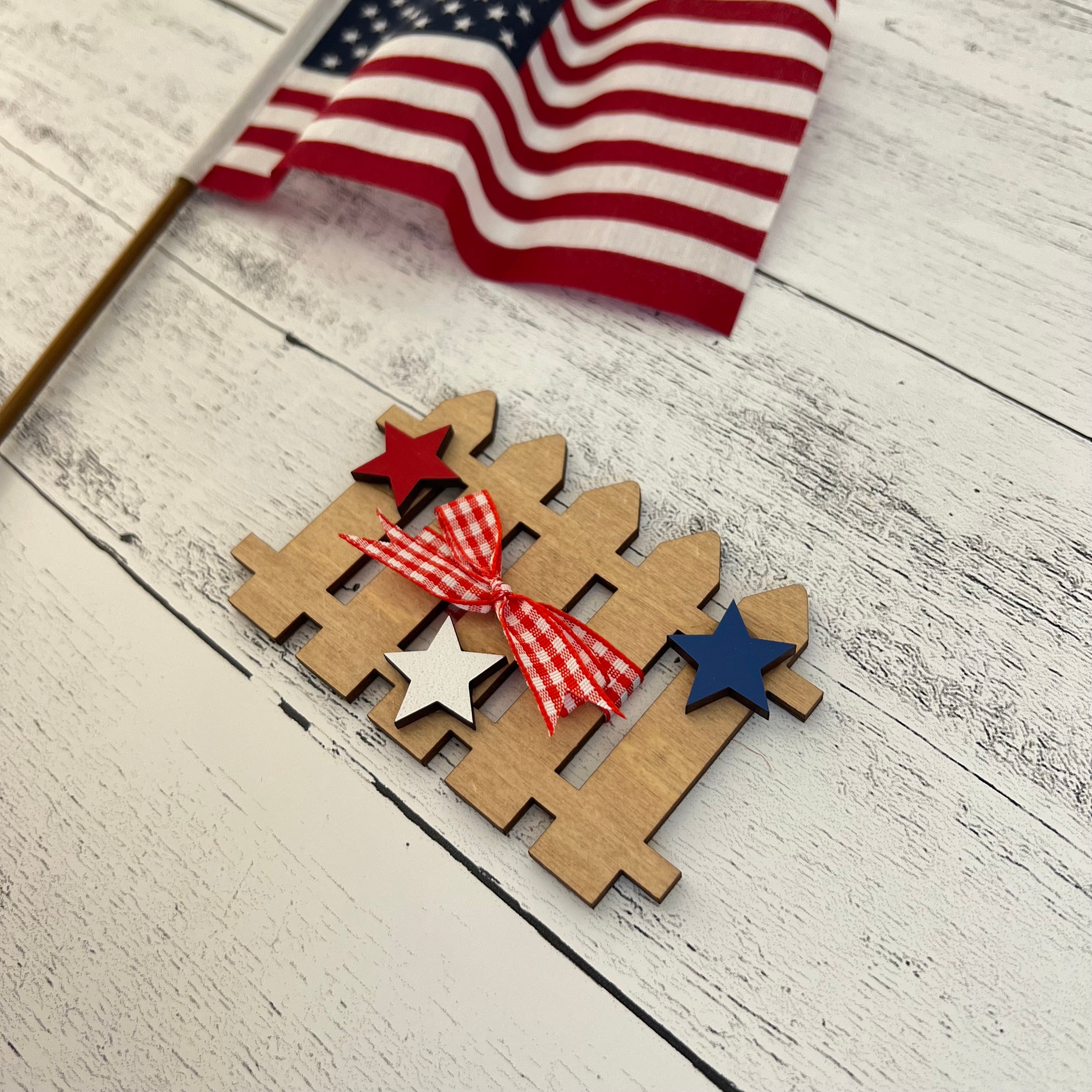 4th Of July Themed Accent Tiered Tray Decor