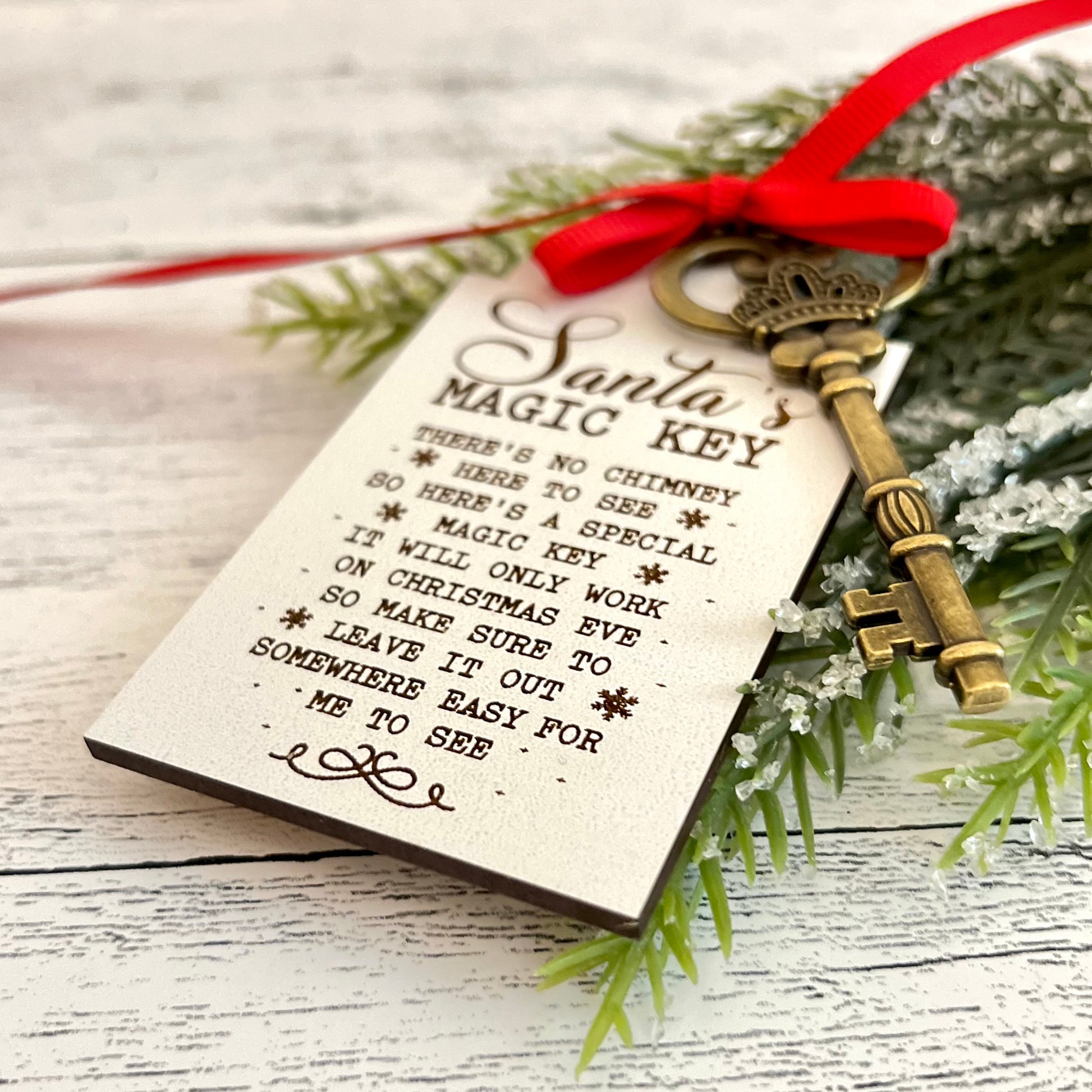 Santas Magic Key - Christmas Gift - Plaque with Poem
