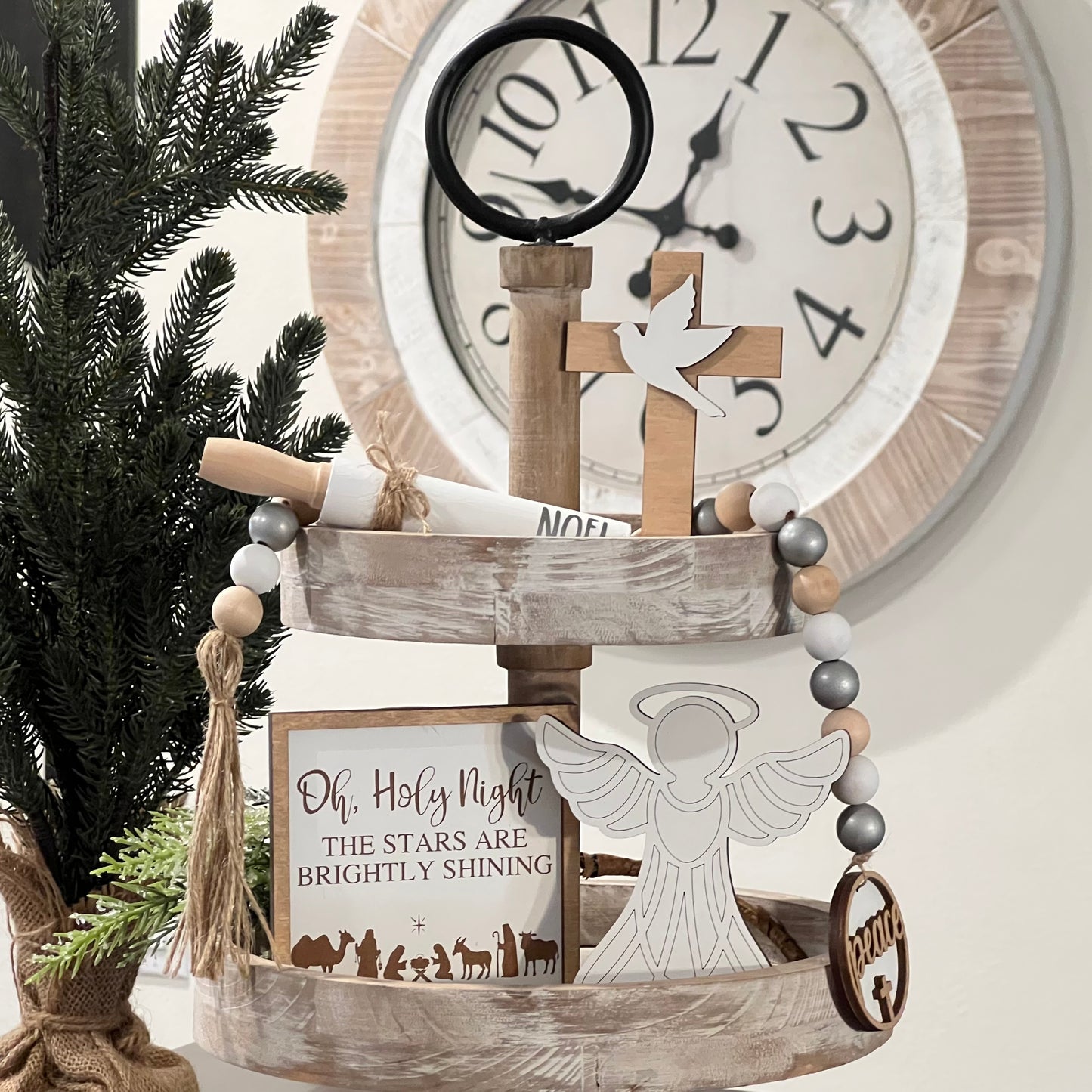 Nativity Themed Tiered Tray Decor Bundle