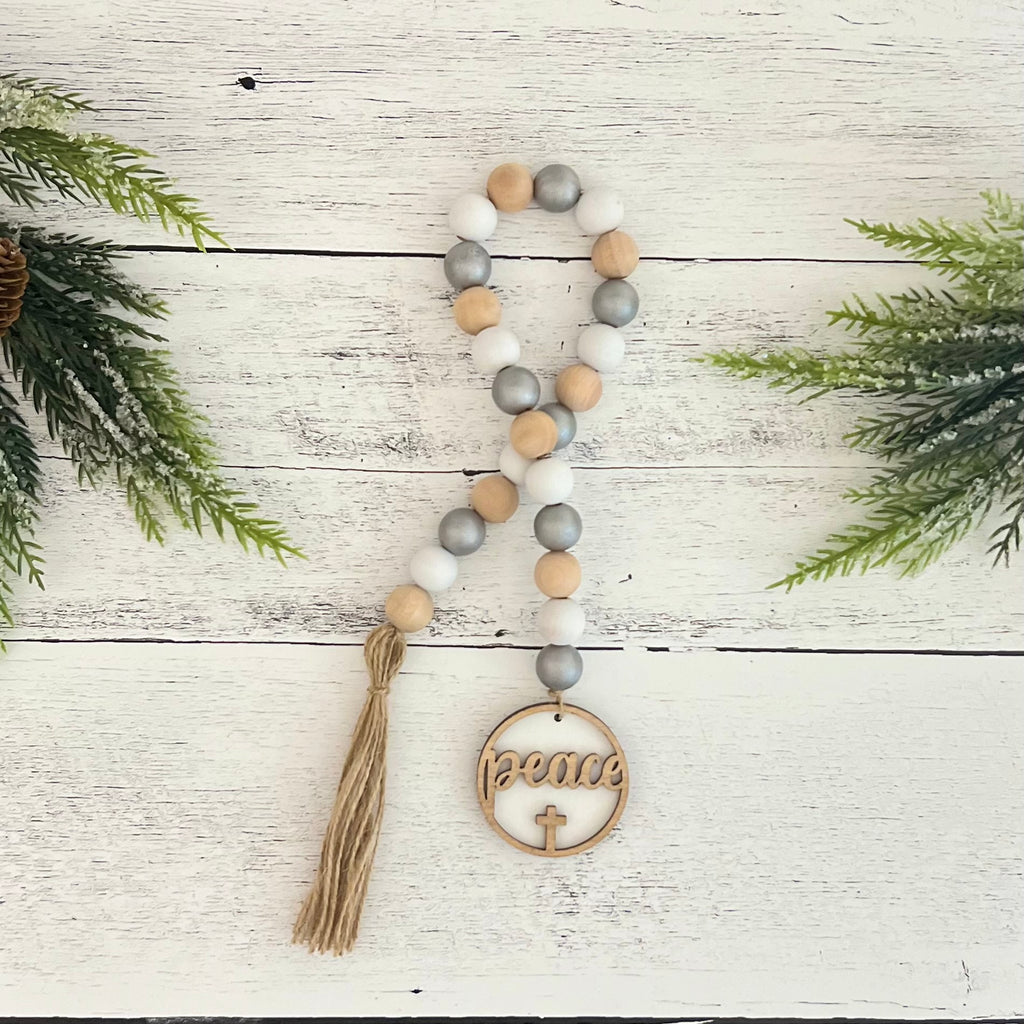 Nativity Themed Wooden Bead Garland