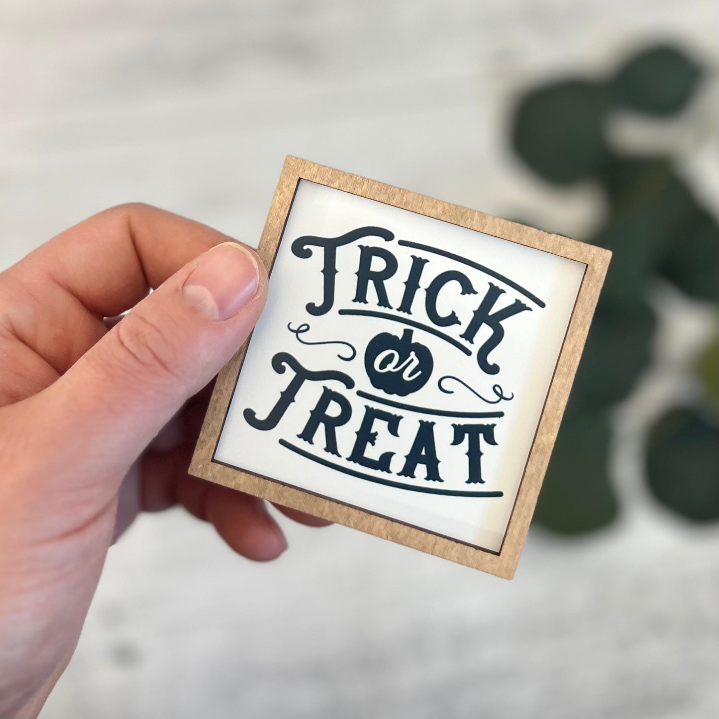 Mini Framed Halloween Sign | Trick Or Treat Sign