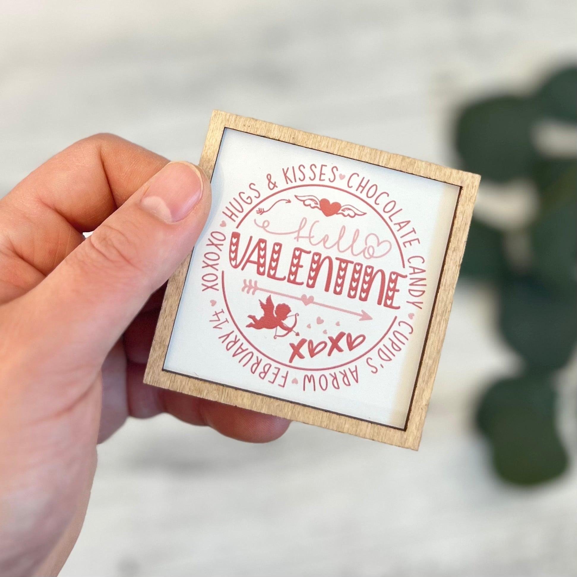 Mini Framed Valentine's Day Sign | Hello Valentine Sign