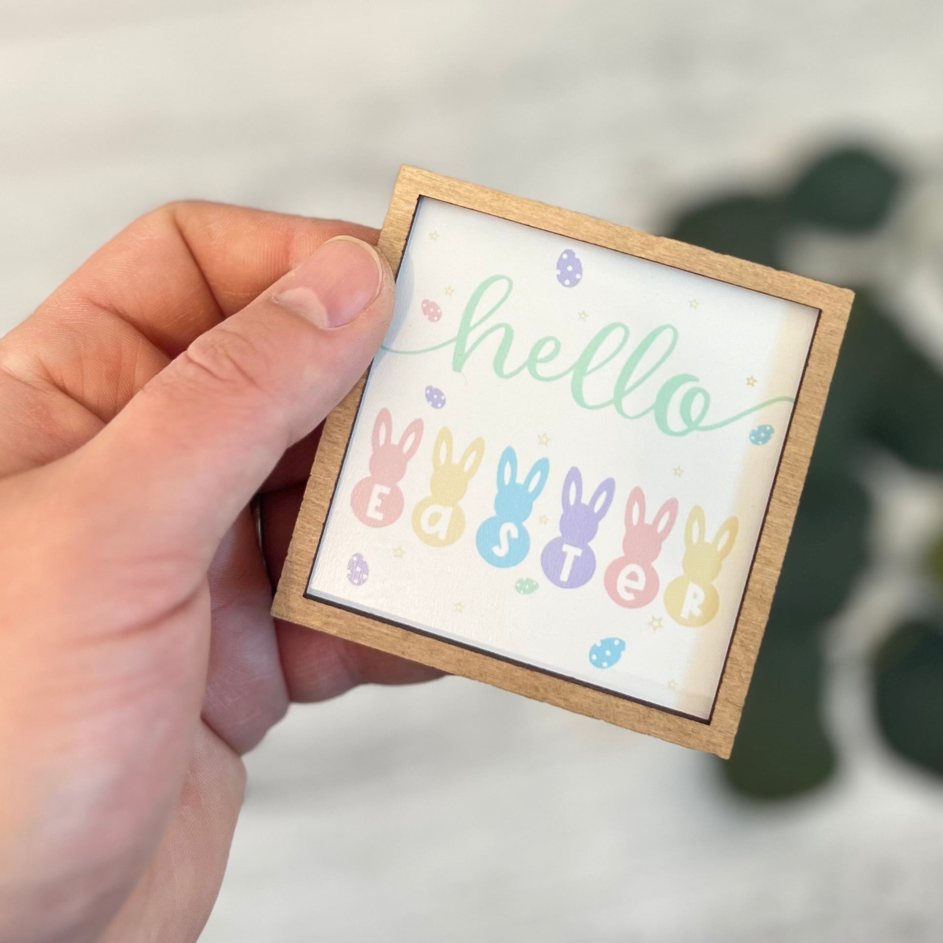 Mini Framed Easter Sign | Hello Easter Sign