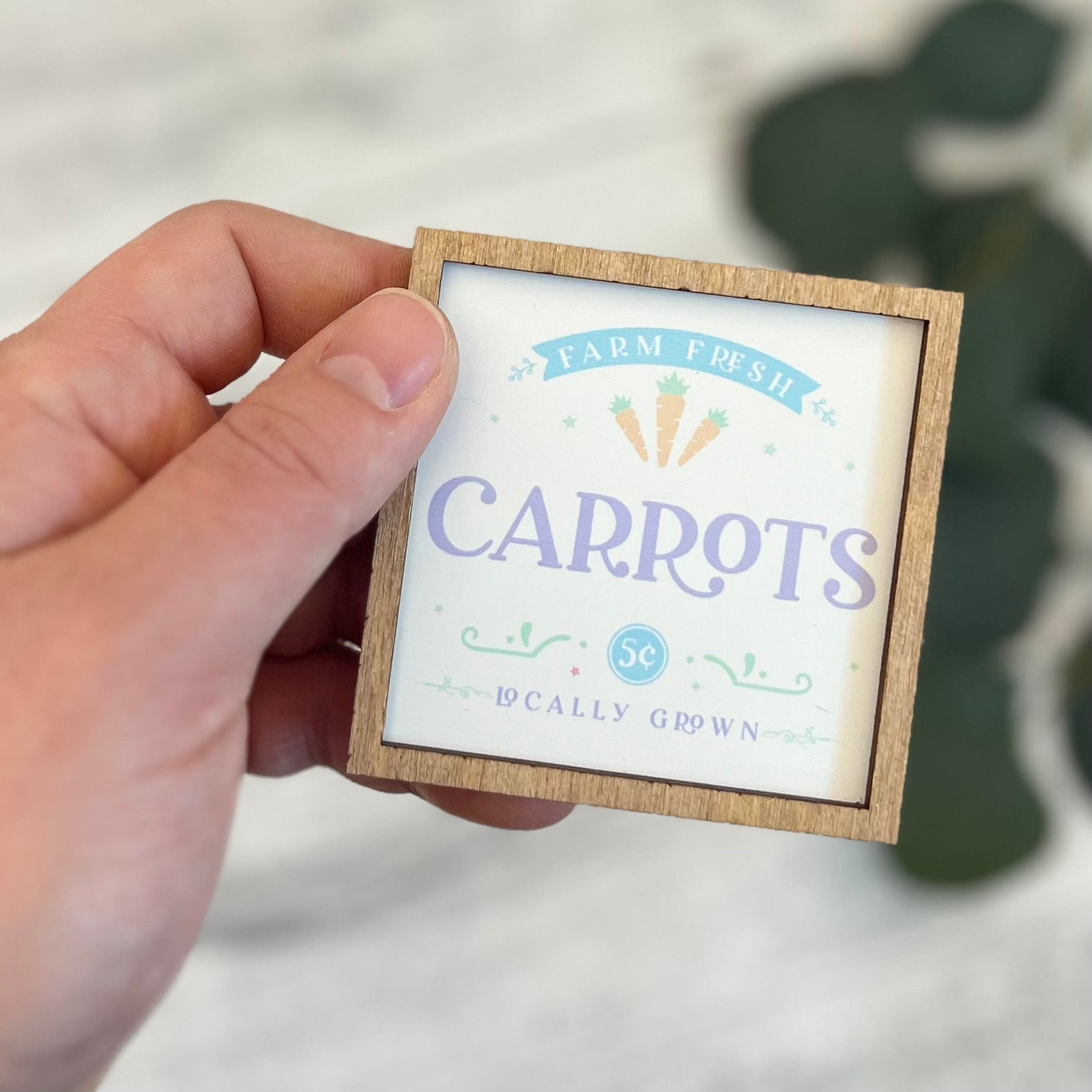Mini Framed Easter Sign | Farm Fresh Carrots Sign