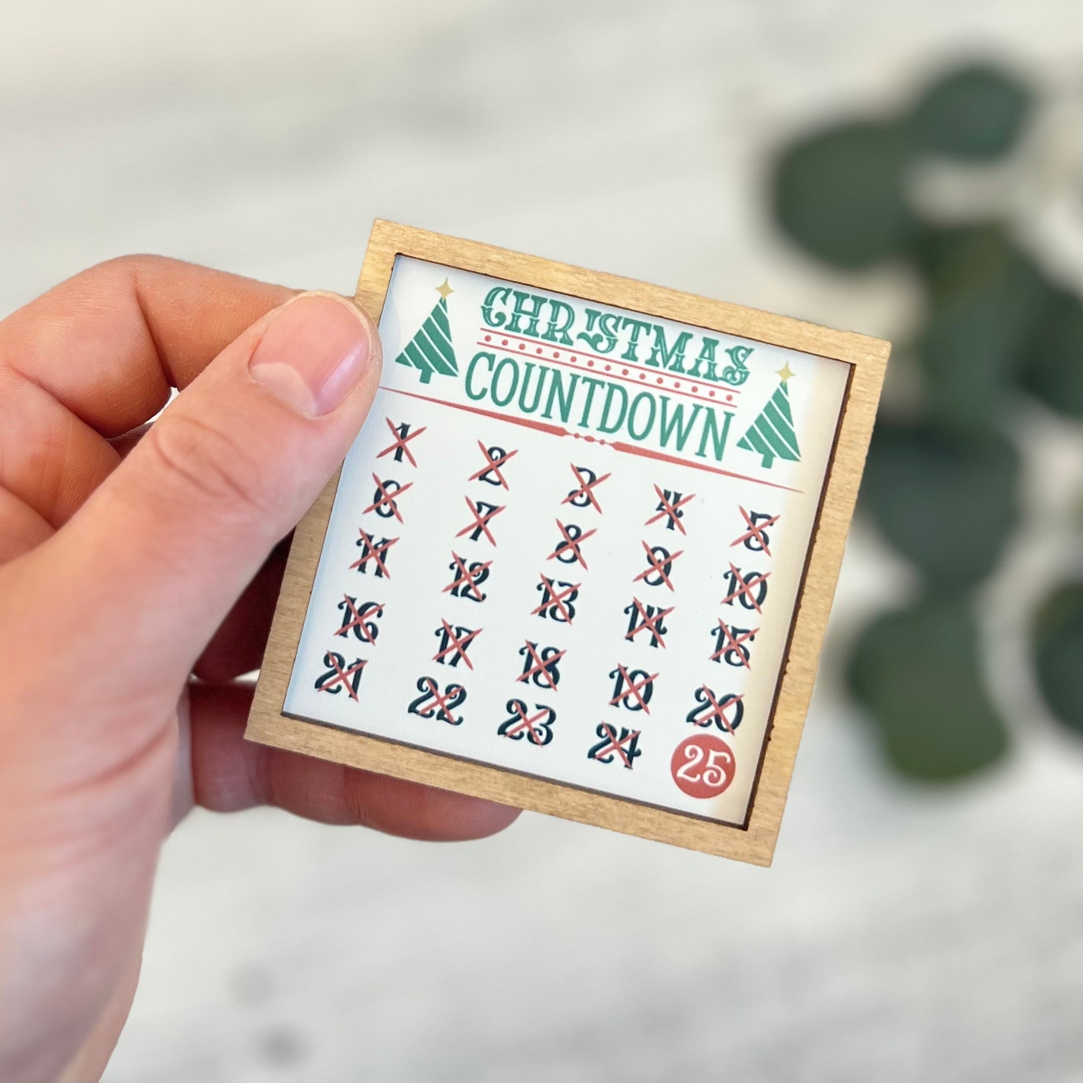 Mini Framed Christmas Sign | Christmas Countdown Sign