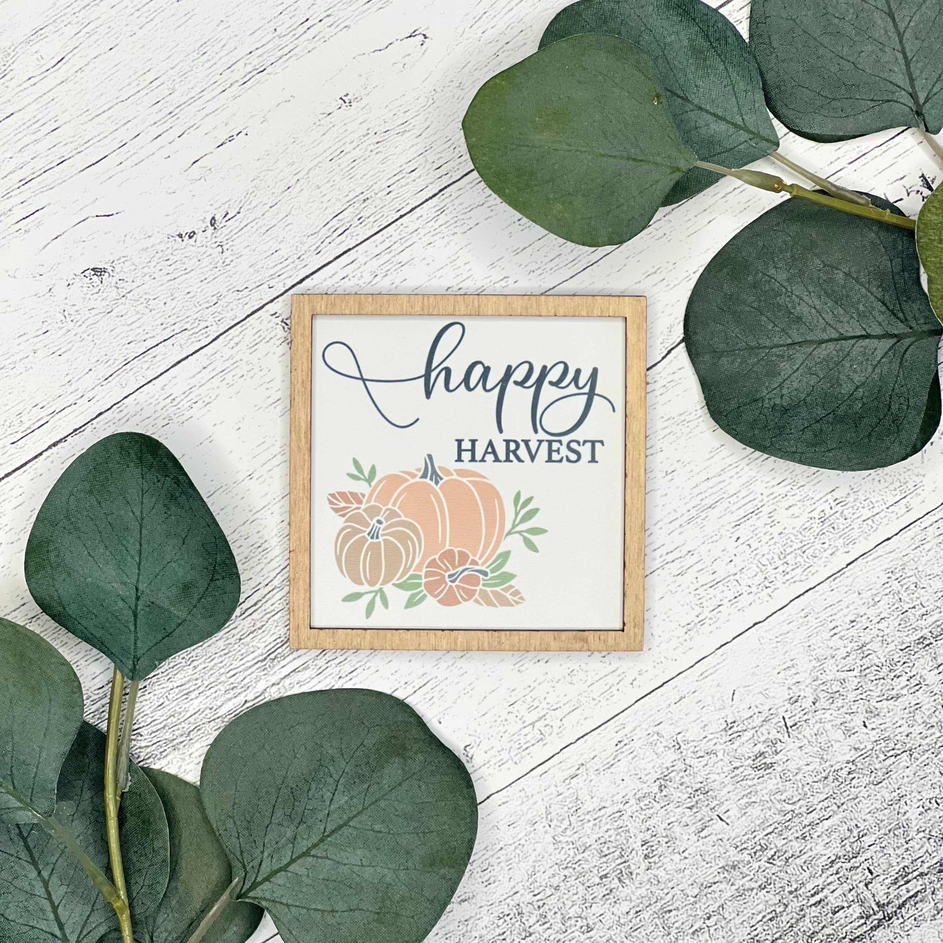 Mini Framed Fall Sign | Happy Harvest Sign