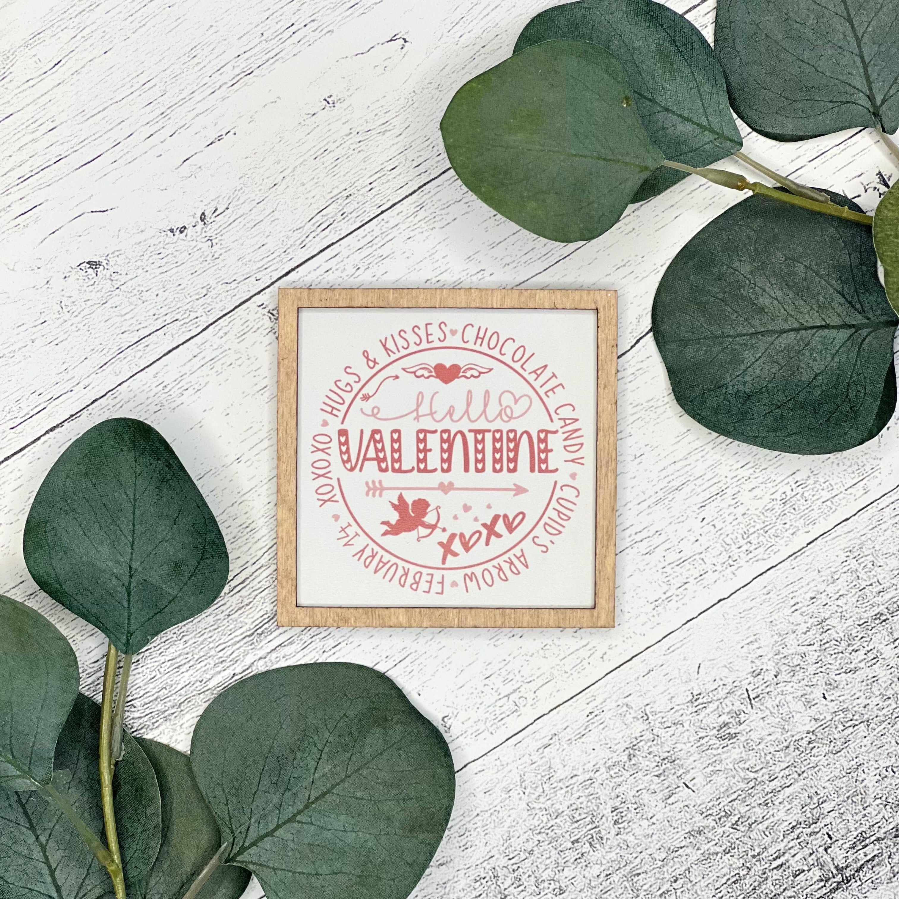Mini Framed Valentine's Day Sign | Hello Valentine Sign