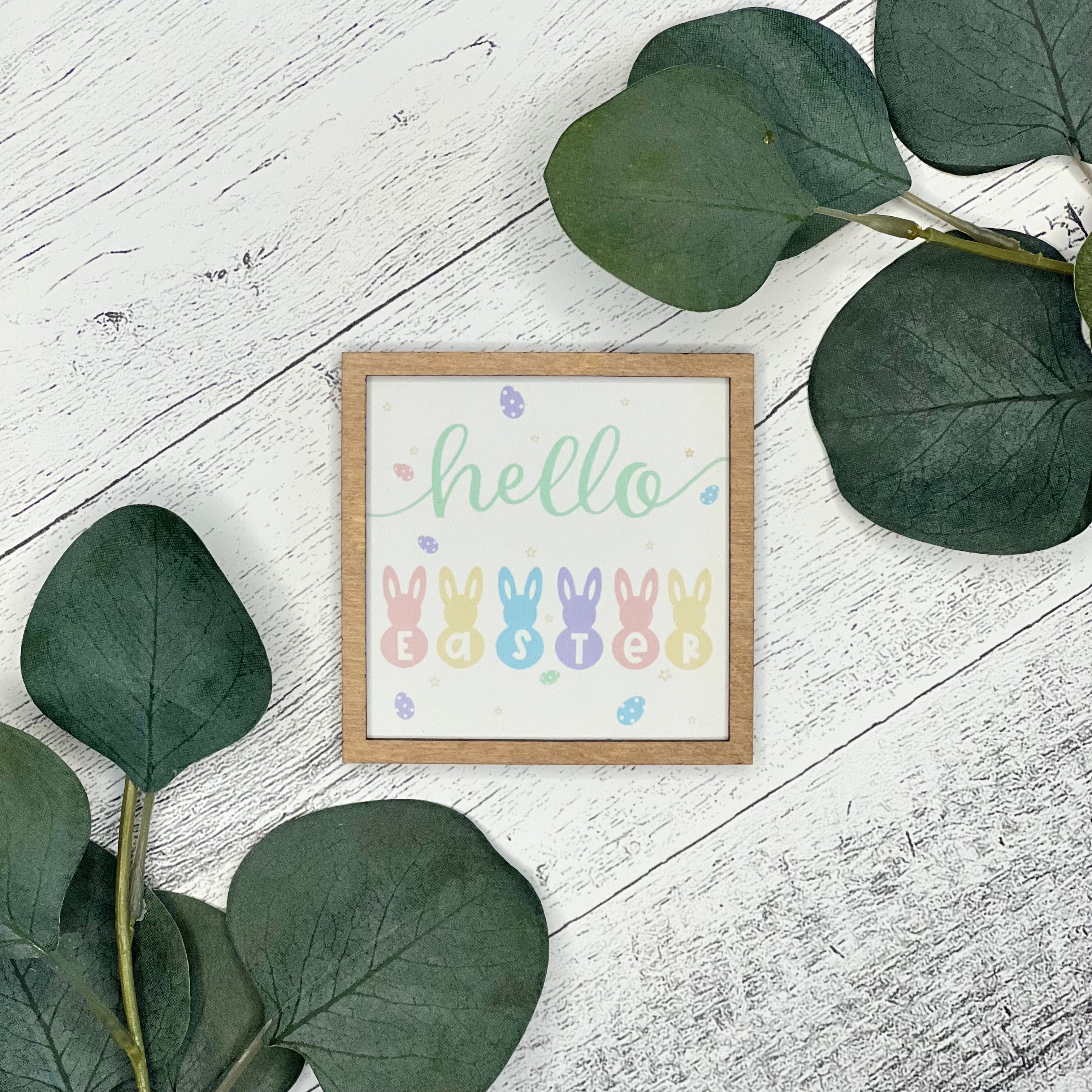 Mini Framed Easter Sign | Hello Easter Sign