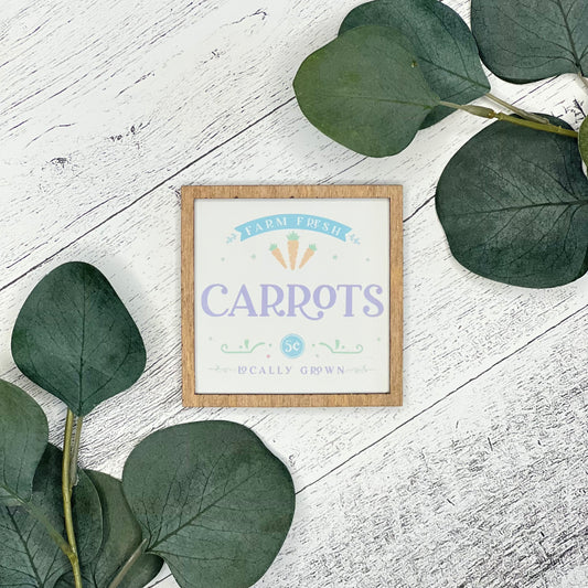 Mini Framed Easter Sign | Farm Fresh Carrots Sign