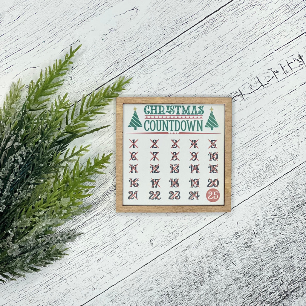 Mini Framed Christmas Sign | Christmas Countdown Sign