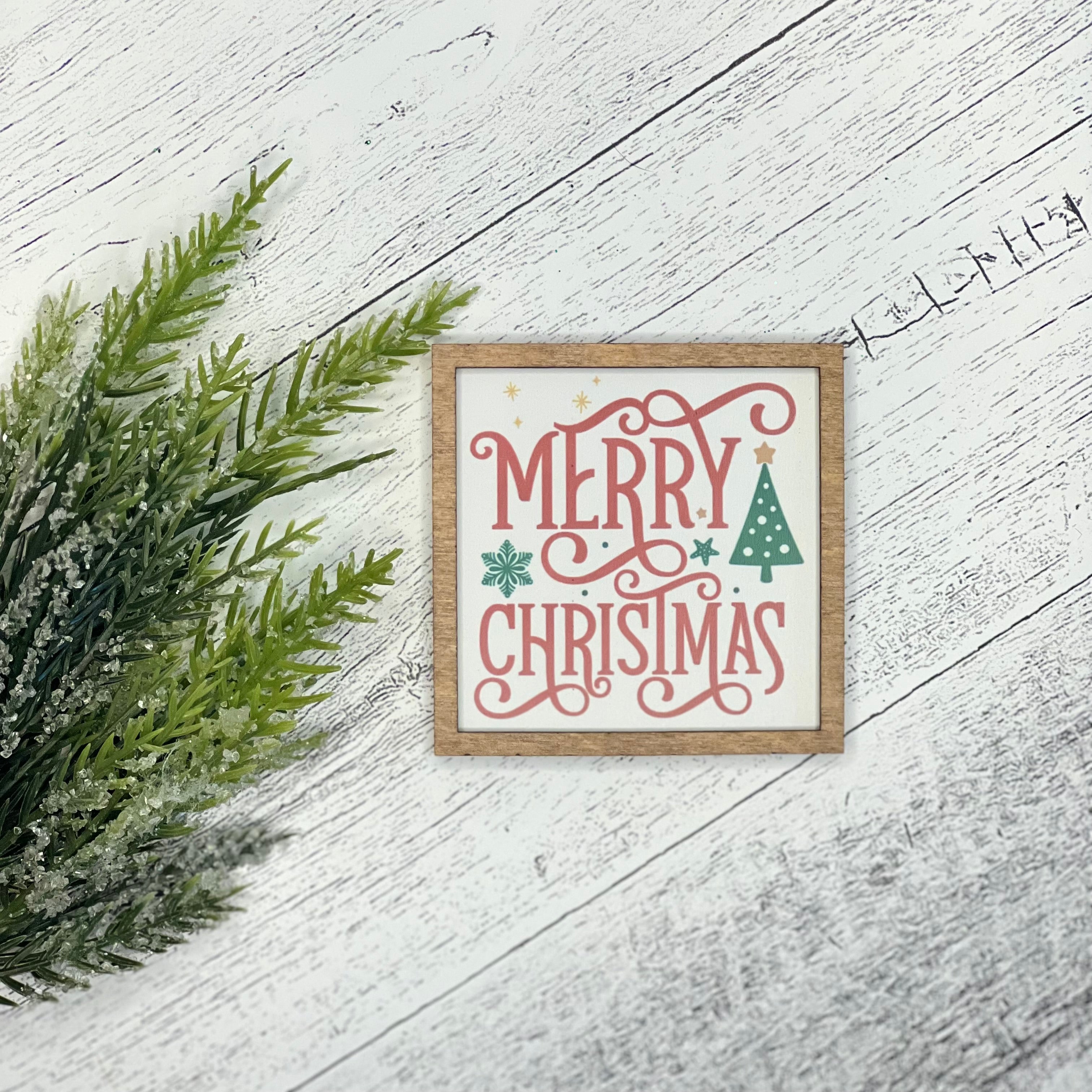 Mini Framed Christmas Sign | Merry Christmas Sign