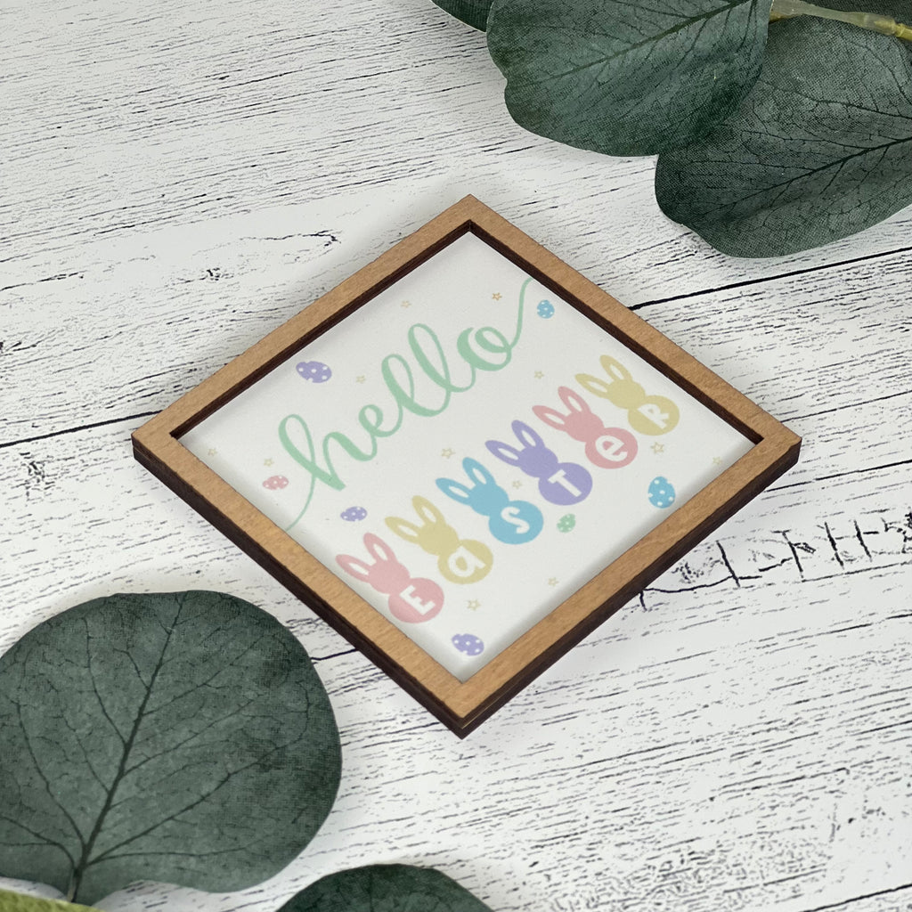 Mini Framed Easter Sign | Hello Easter Sign