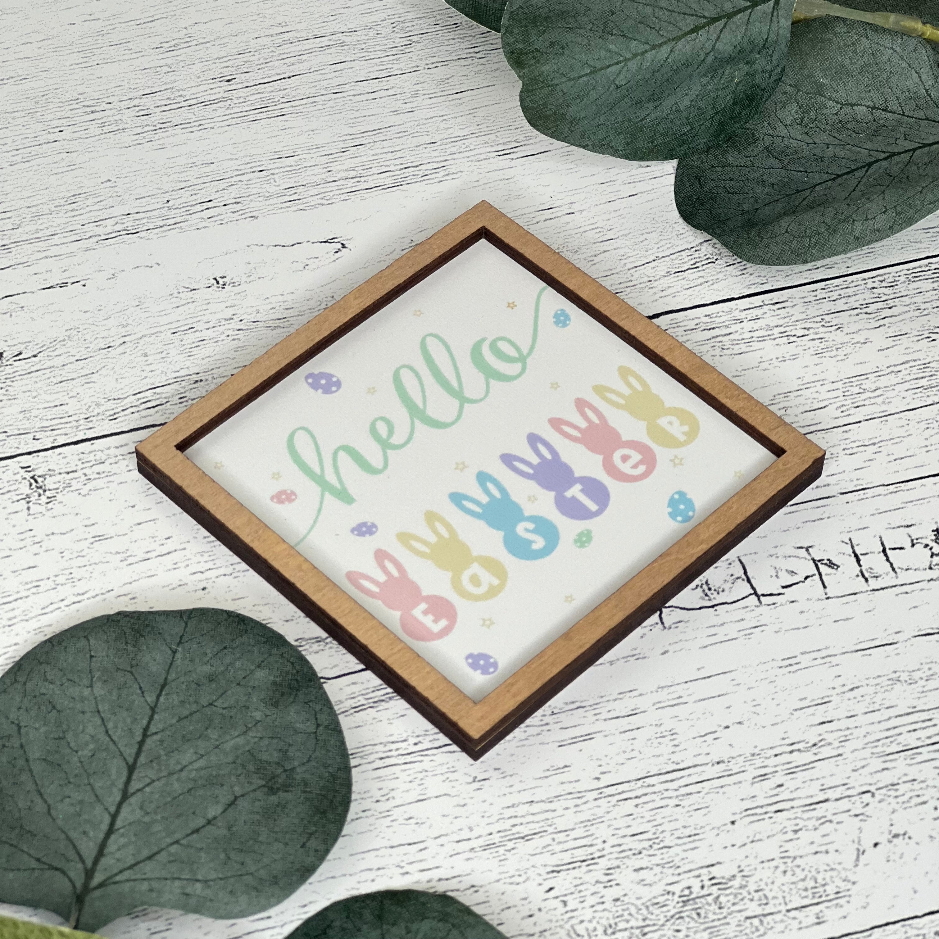 Mini Framed Easter Sign | Hello Easter Sign