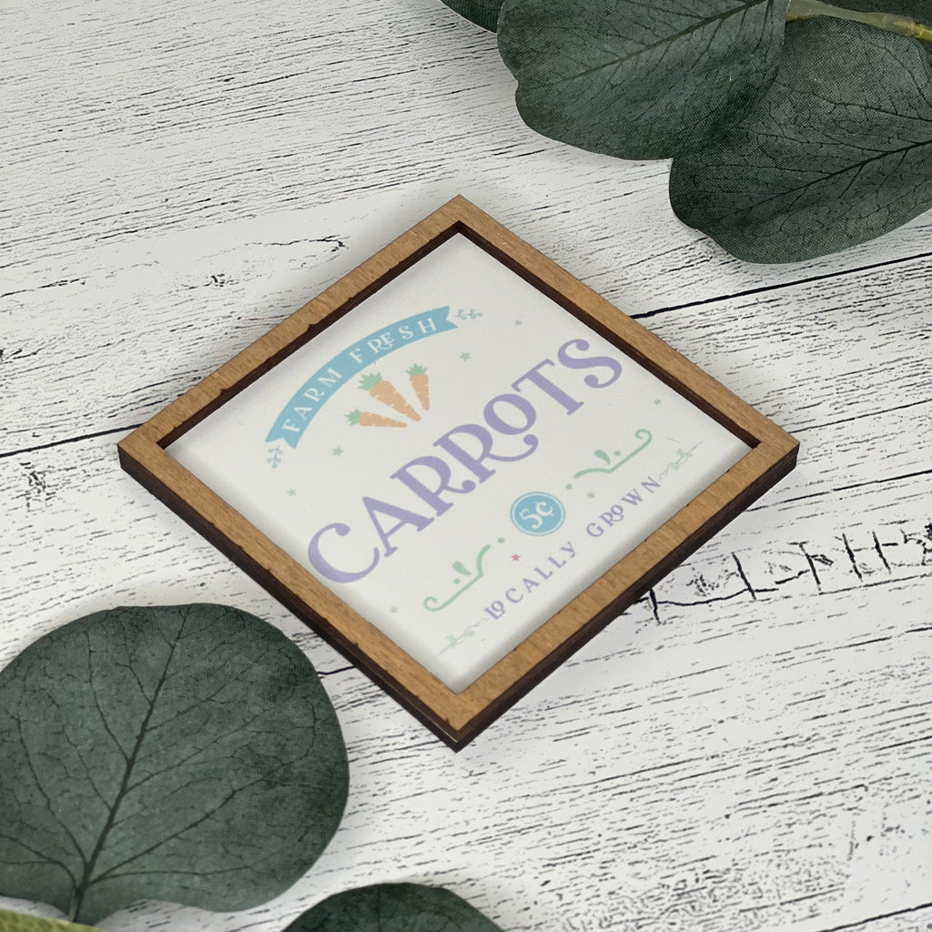 Mini Framed Easter Sign | Farm Fresh Carrots Sign