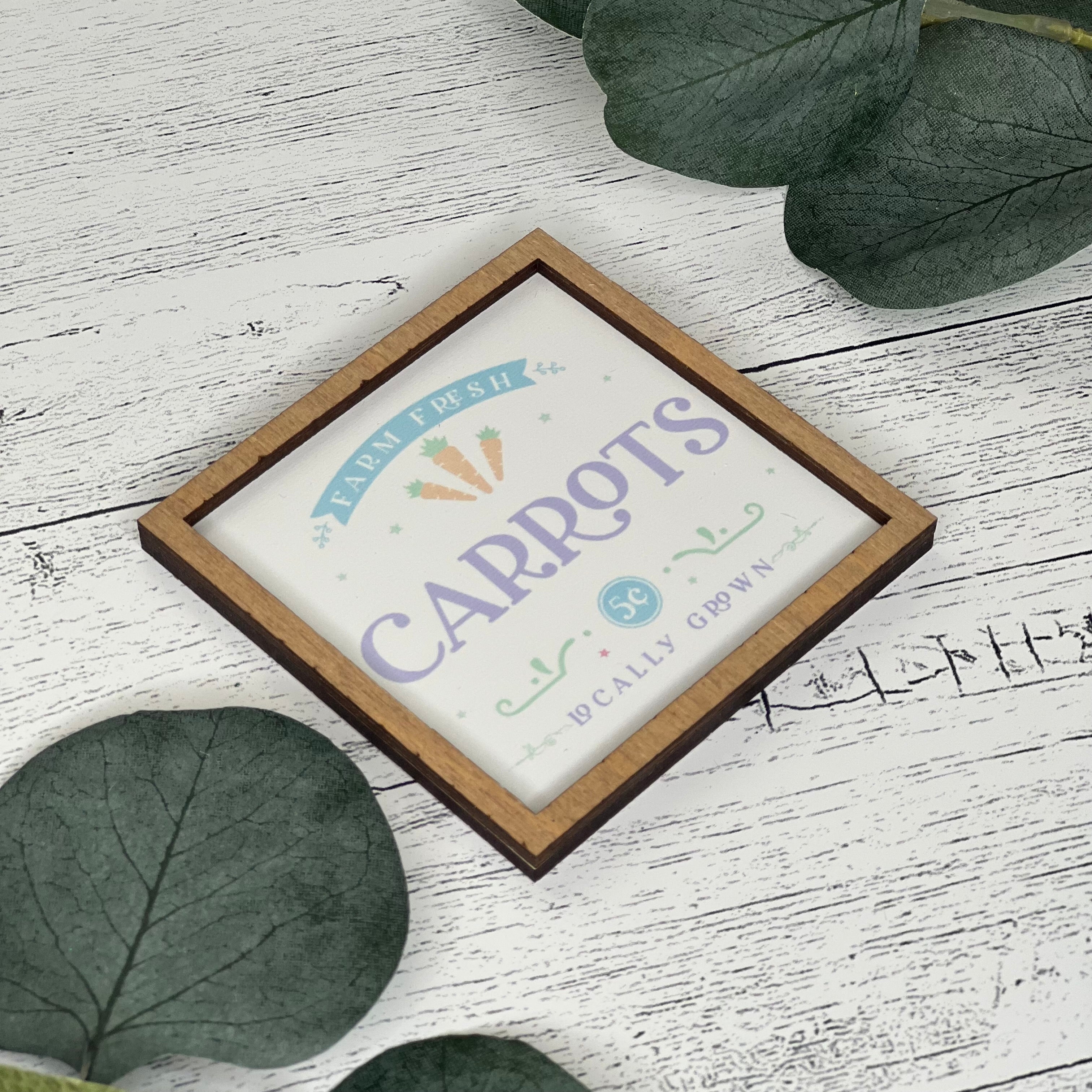 Mini Framed Easter Sign | Farm Fresh Carrots Sign