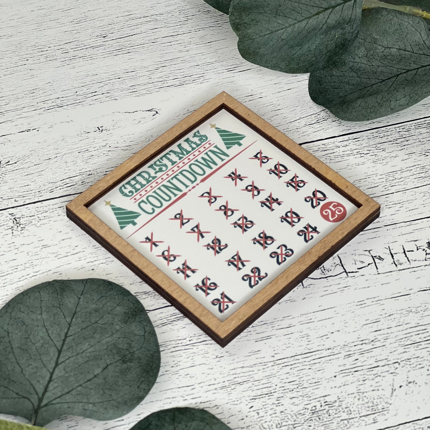 Mini Framed Christmas Sign | Christmas Countdown Sign