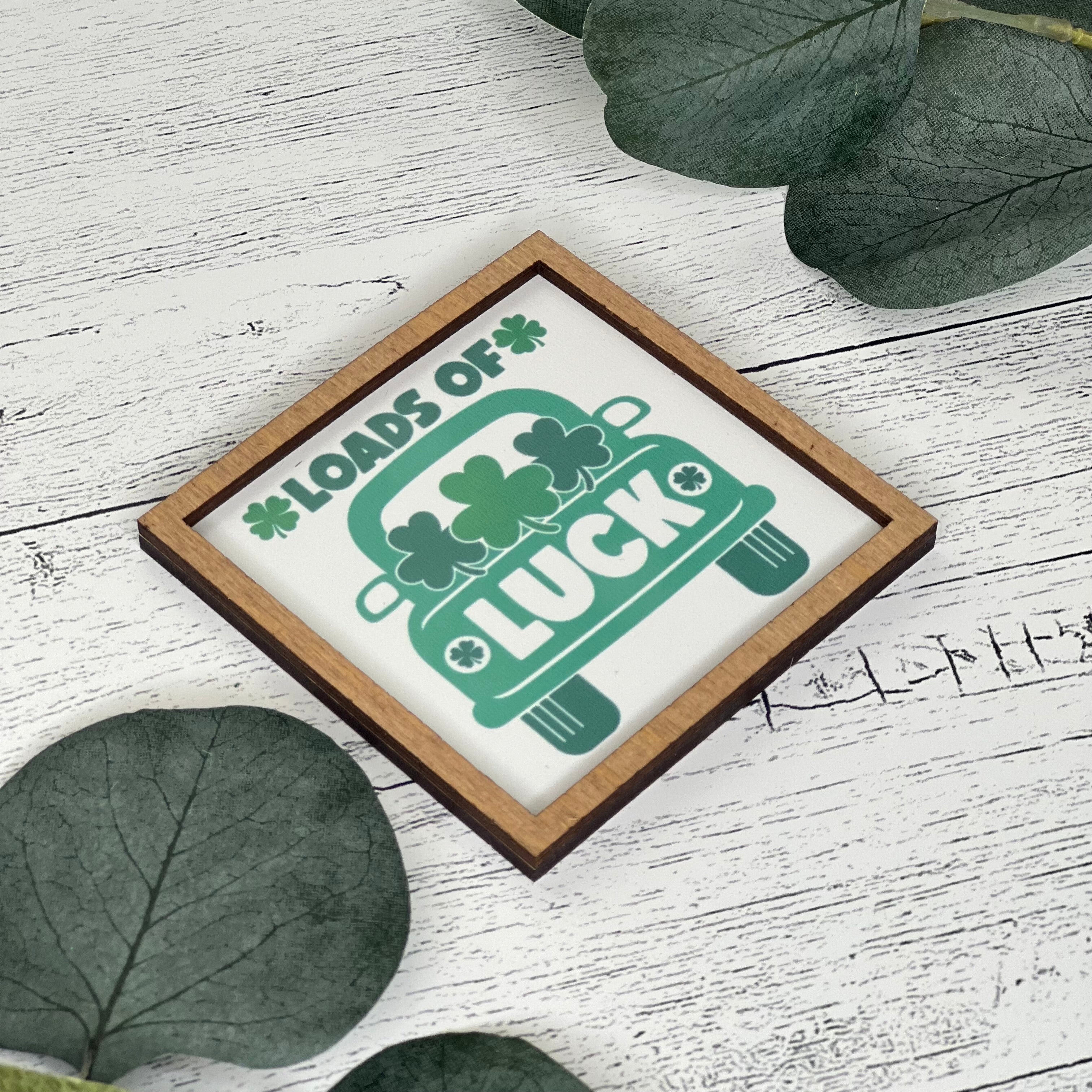 Mini Framed St. Patrick's Day Sign | Loads Of Luck Sign