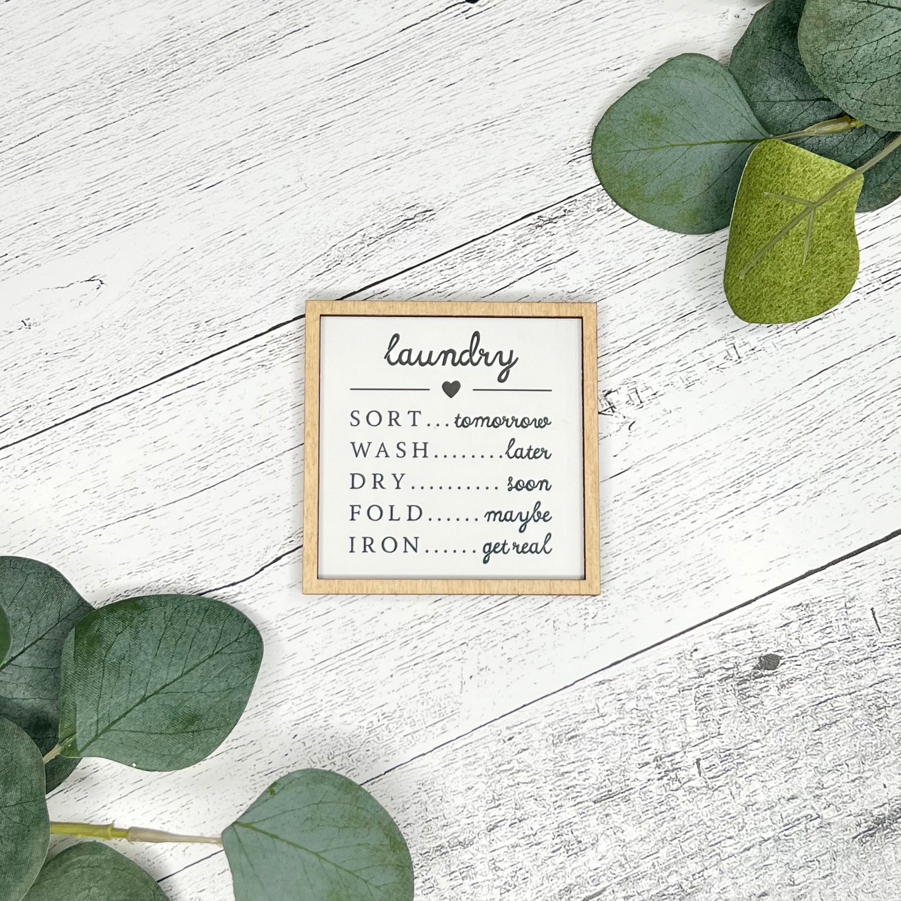 Mini Framed Laundry Themed Sign | Laundry List