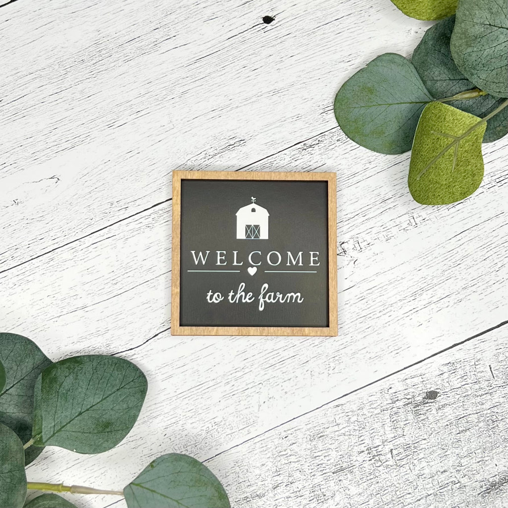 Mini Framed Farmhouse Themed Sign | Welcome To The Farm