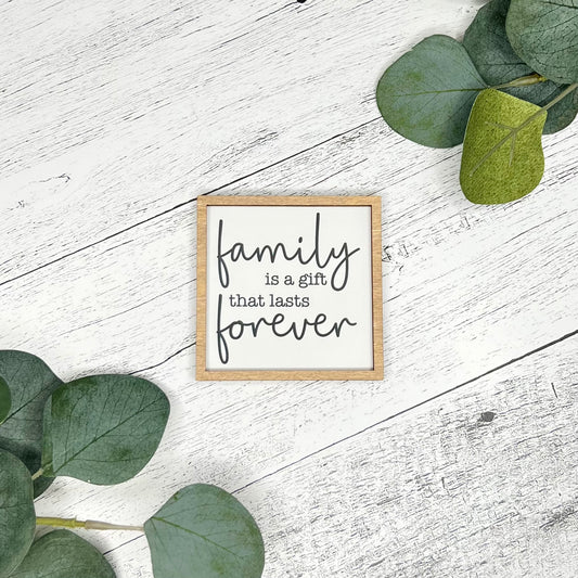 Mini Framed Family/Home Themed Sign | Family Forever
