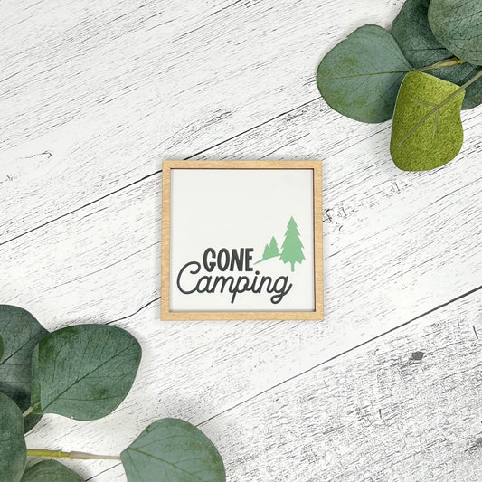 Mini Framed Camping Themed Sign | Gone Camping