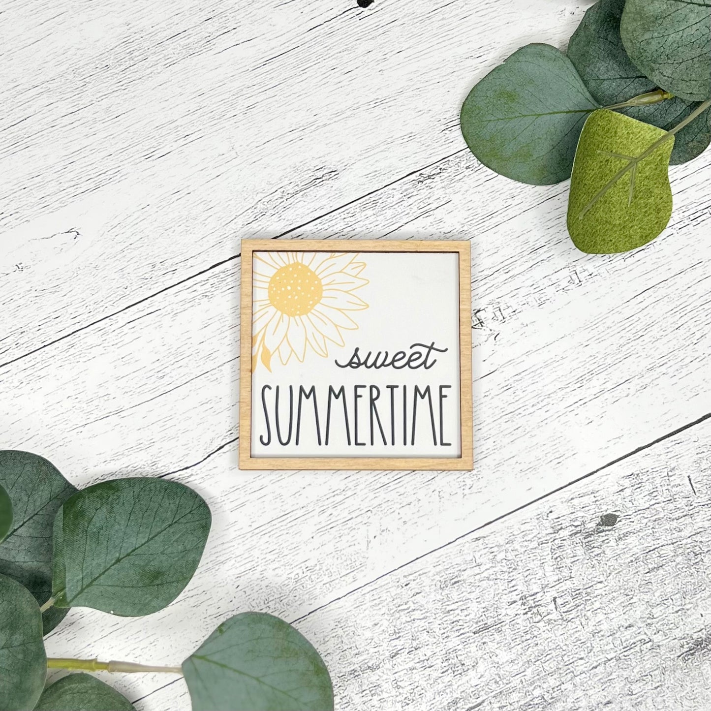 Mini Framed Summer Themed Sign | Sweet Summer Time-Sunflower