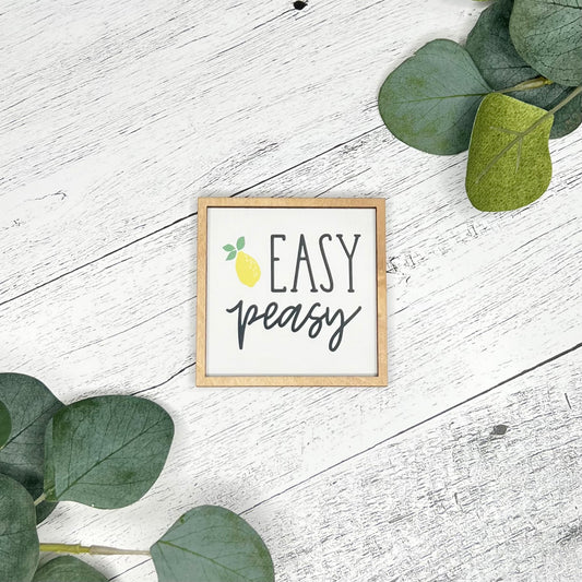 Mini Framed Lemon Themed Sign | Easy Peasy