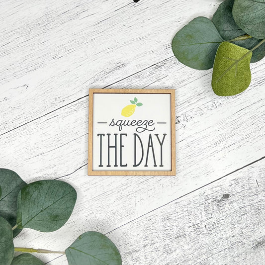 Mini Framed Lemon Themed Sign | Squeeze The Day