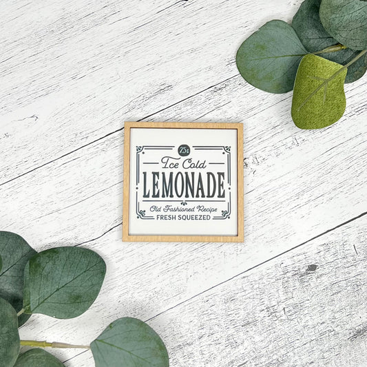 Mini Framed Lemon Themed Sign | Ice Cold Lemonade