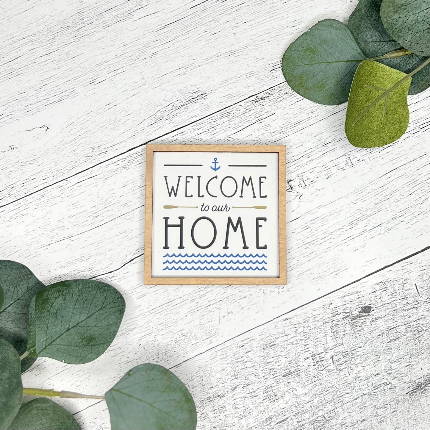 Mini Framed Nautical Themed Sign | Welcome To Our Home