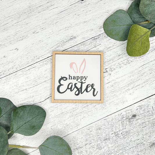 Mini Framed Easter Sign | Happy Easter Sign