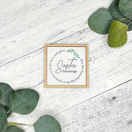 Mini Framed Easter Sign | Easter Blessings
