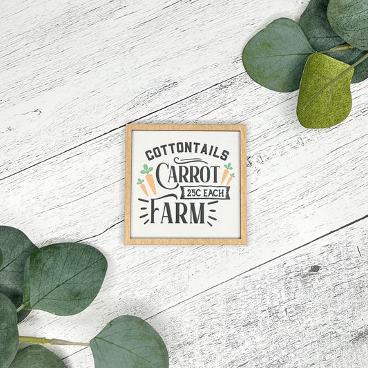 Mini Framed Easter Sign | Cottontails Carrot Farm