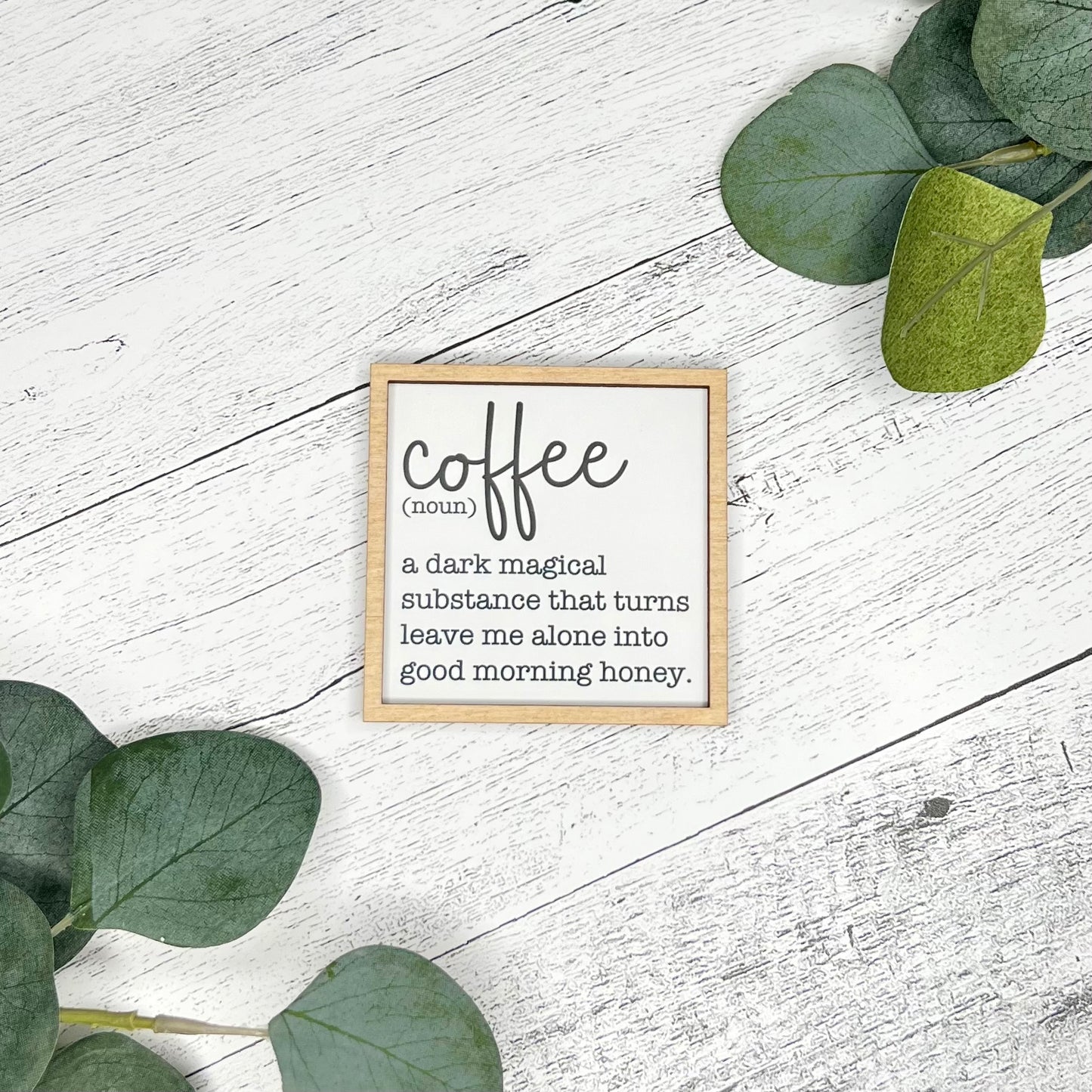 Mini Framed Coffee Themed Sign | Coffee Definition Sign