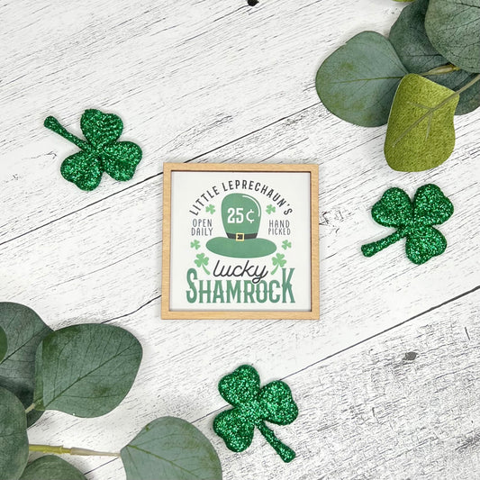 Mini Framed St. Patrick's Day Sign | Lucky Shamrock