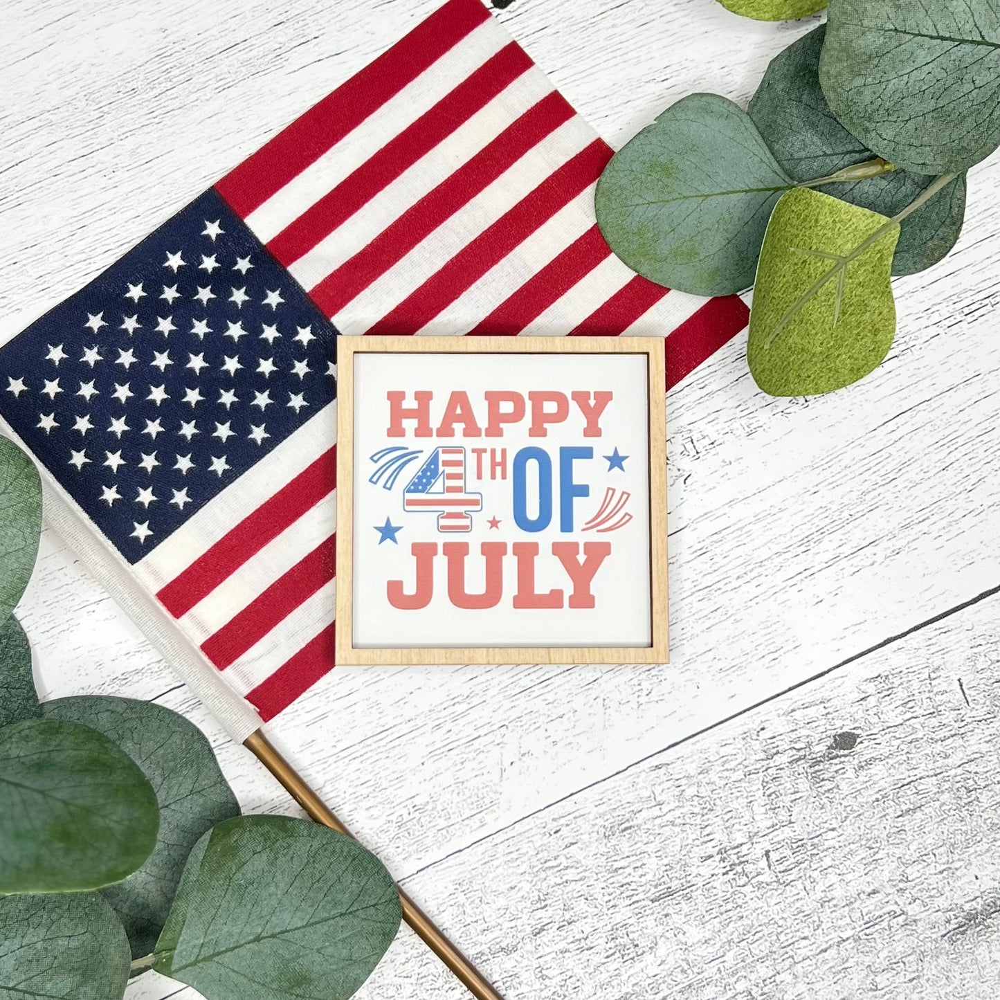 Mini Framed 4th Of July Sign | Happy Fourth Of July Sign