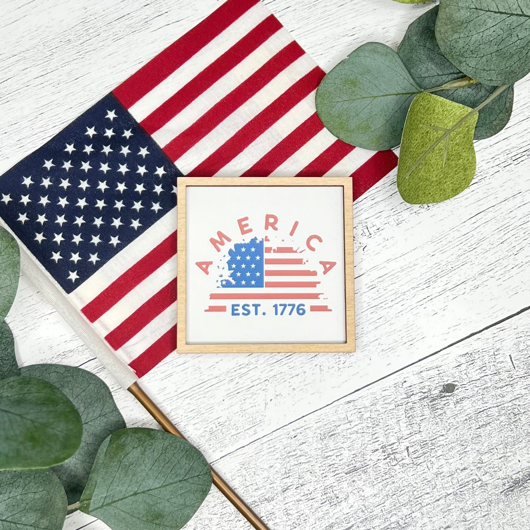 Mini Framed 4th Of July Sign | America Est. 1776